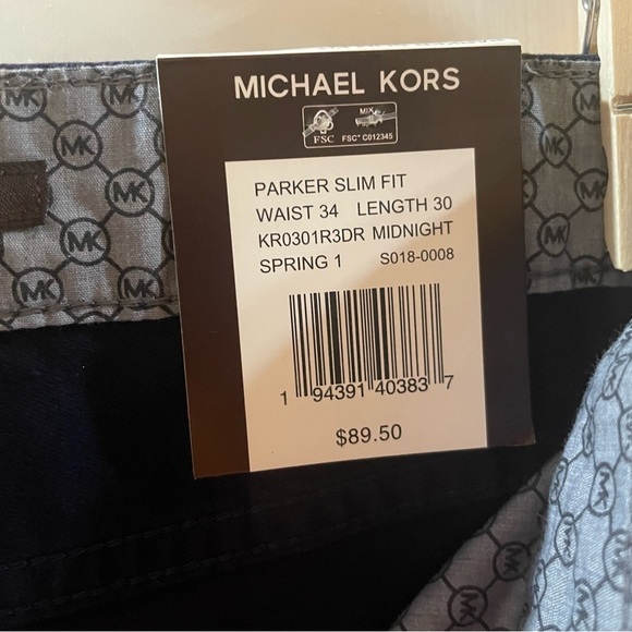 Michael Kors men’s dress pants size 34 x 30 color navy blue style Parker nwt - Picture 5 of 5